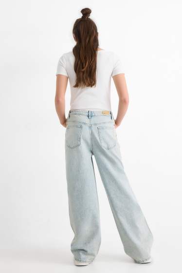 Children Girls - Wide leg jeans - denim-light gray