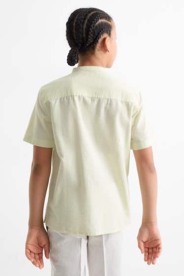 Enfants garçons - Chemisier avec teneur en lin - jaune clair