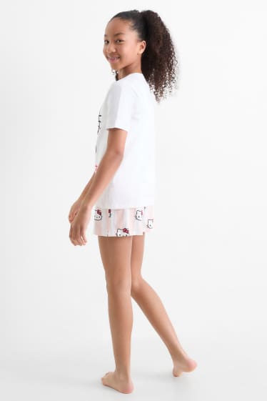 Kinder Mädchen - Multipack 2er - Hello Kitty and Friends - Shorty-Pyjama - weiß / blau