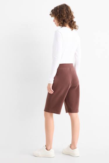 Dámské - Teplákové bermudy - hnědá