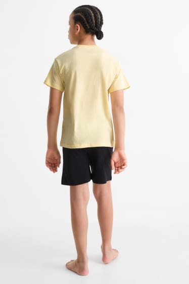 Kinderen: jongens - Fall Guys - shortama - 2-delig - lichtgeel