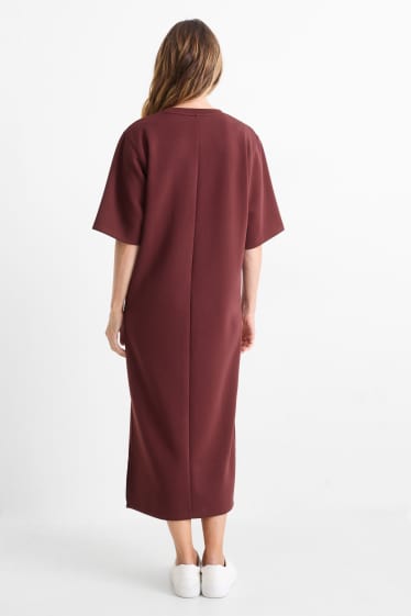 Donna - Vestito a t-shirt - straight fit - bordeaux
