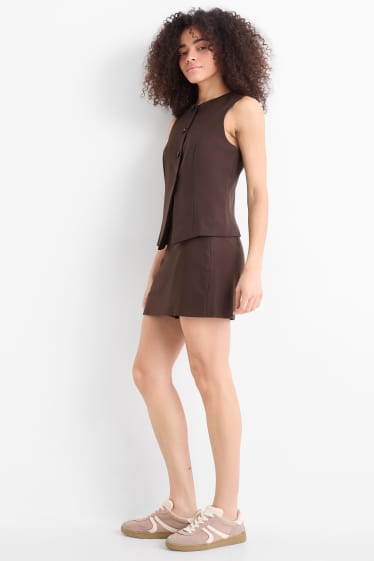 Dames - Skort - donkerbruin