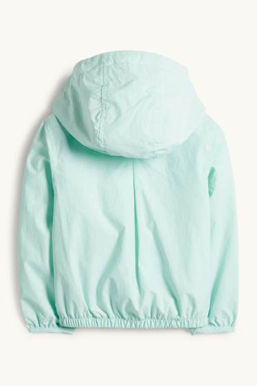 Kinder Mädchen - Jacke mit Kapuze - wasserabweisend - mintgrün