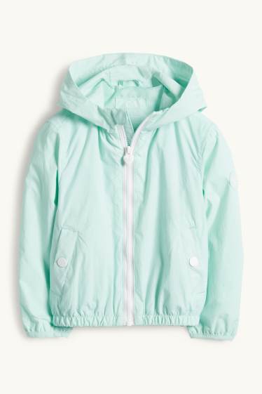 Kinder Mädchen - Jacke mit Kapuze - wasserabweisend - mintgrün