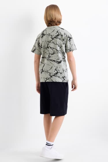 Enfants garçons - Ensemble - T-shirt et short - 2 pièces - vert clair