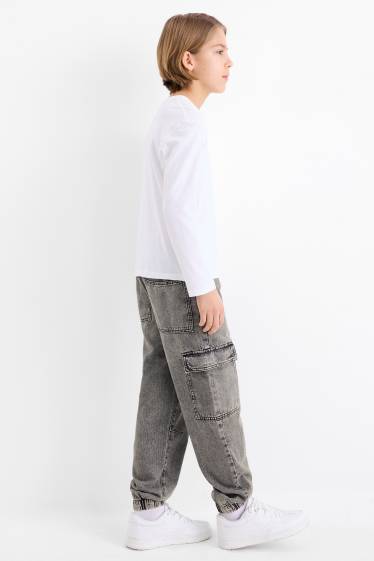 Children Boys - Cargo jeans - light gray