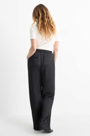 Mujer - Pantalón de oficina - mid waist - wide leg - negro