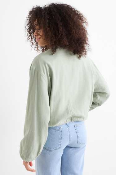 Mujer - Cazadora con parte de lino - verde menta