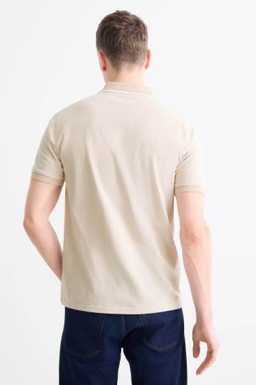 Herren - Poloshirt - Regular Fit - cremeweiß