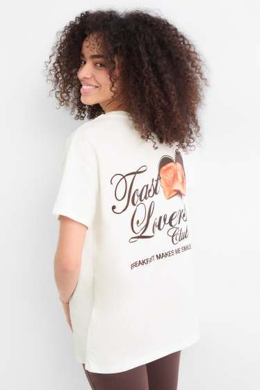 Dona - Samarreta de màniga curta - oversized - blanc