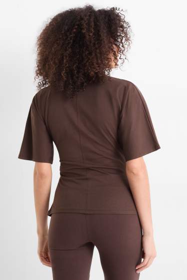 Femmes - T-shirt - slim fit - marron foncé