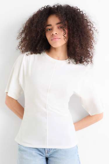 Femmes - T-shirt - slim fit - blanc