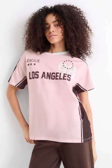 Damen - T-Shirt - Oversized - rosa