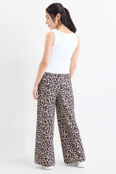 Kinderen: meisjes - NYC - set - top en jersey broek - 2-delig - met patroon - wit / zwart