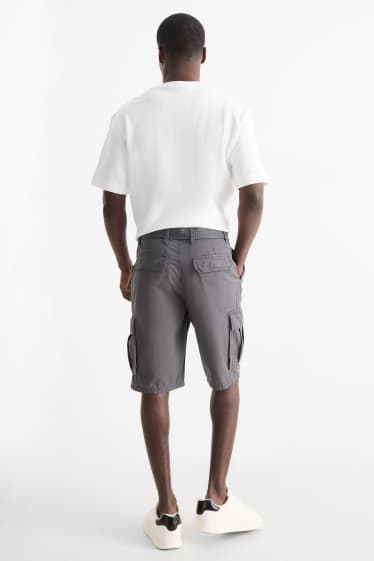Herren - Cargo-Shorts mit Gürtel - grau