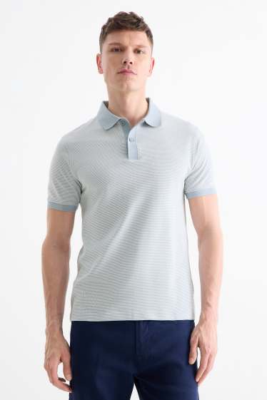 Pánské - Polokošile - regular fit - strukturovaná - světle modrá