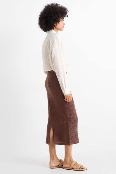 Damen - Rock - strukturiert - braun