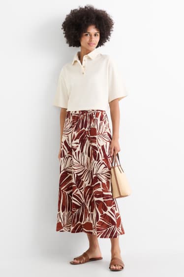 Damen - Rock - gemustert - braun / beige