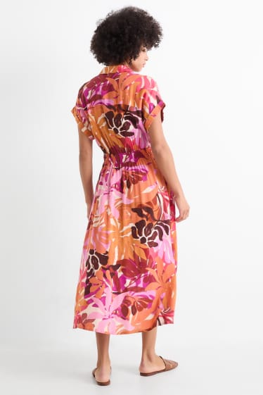 Femei - Rochie tip bluză din viscoză - straight fit - cu model - multicolor