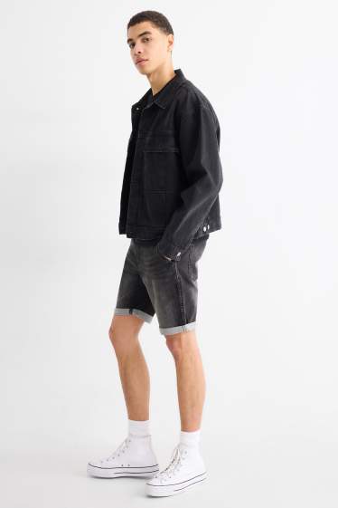 Bărbați - Pantaloni scurți de blugi - jog denim - LYCRA® - negru