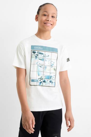 Kinderen: jongens - Gaming controller - T-shirt - wit