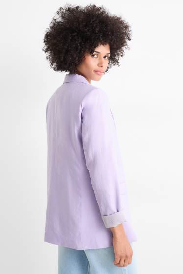 Mujer - Americana larga - regular fit - mezcla de lino - lila