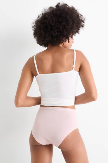 Donna - Confezione da 3 - slip - nero / rosa