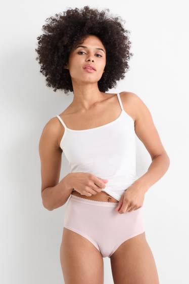 Donna - Confezione da 3 - slip - nero / rosa