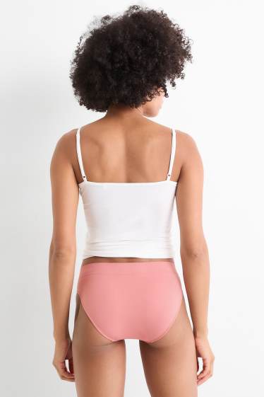 Femmes - Lot de 3 - culottes - sans coutures - vert / rose