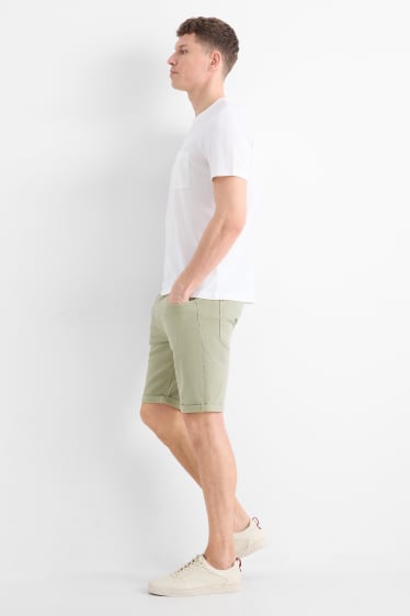 Uomo - Shorts di jeans - slim fit - verde chiaro