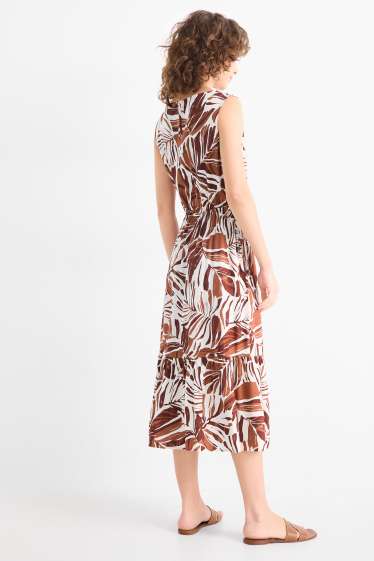 Dona - Vestit fit & flare - estampat - estructurat - marró / blanc trencat