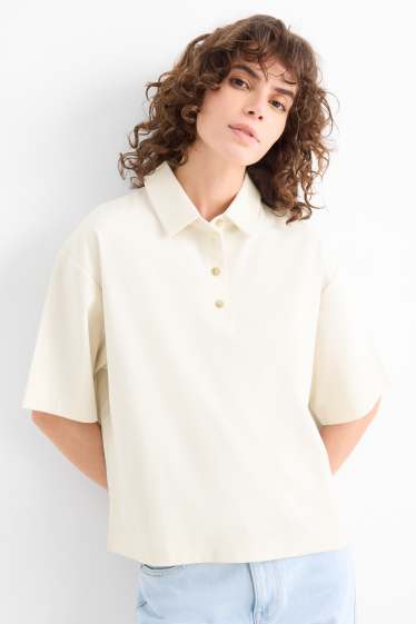 Damen - Poloshirt - Relaxed Fit - beige