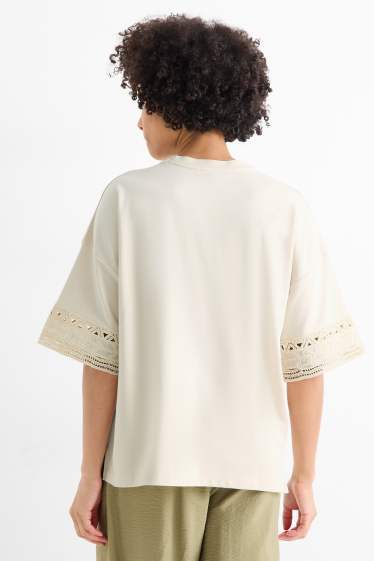 Femei - Tricou - regular fit - crem