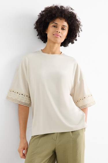 Femei - Tricou - regular fit - crem