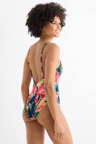 Women - Swimsuit - padded - LYCRA® XTRA LIFE™ - floral - dark blue