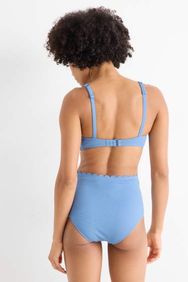 Femei - Chiloți bikini - talie înaltă - LYCRA® XTRA LIFE™ - structurați - albastru