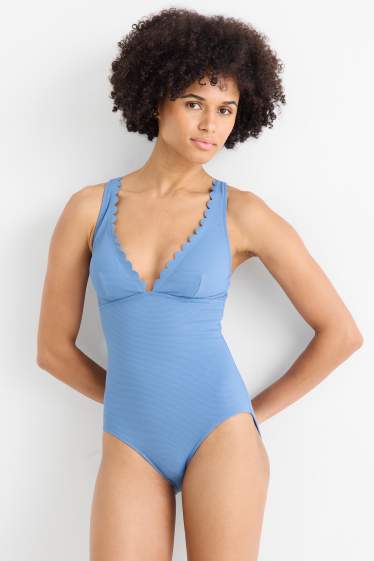 Dames - Shaping badpak - gewatteerd - LYCRA® XTRA LIFE™ - blauw