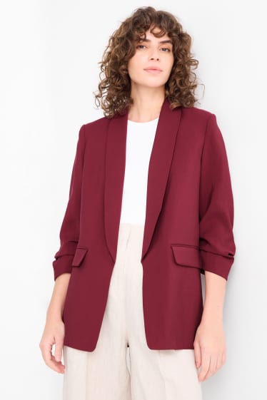 Femmes - Blazer long - regular fit - bordeaux