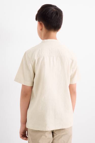 Enfants garçons - Chemisier avec teneur en lin - beige