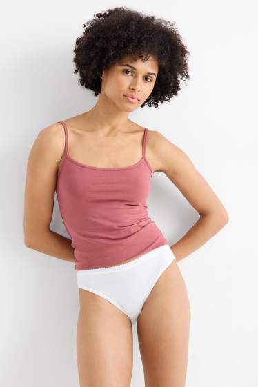 Donna - Confezione da 4 - slip - bianco / turchese