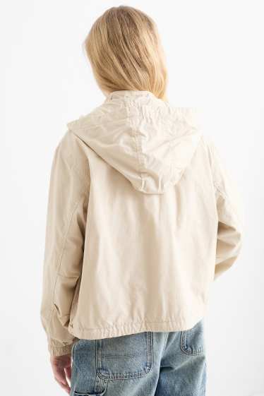 Enfants filles - Veste à capuche - beige clair