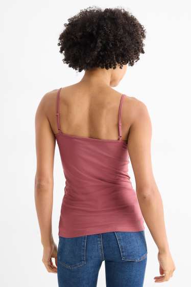 Femmes - Lot de 2 - haut  - blanc / rouge foncé