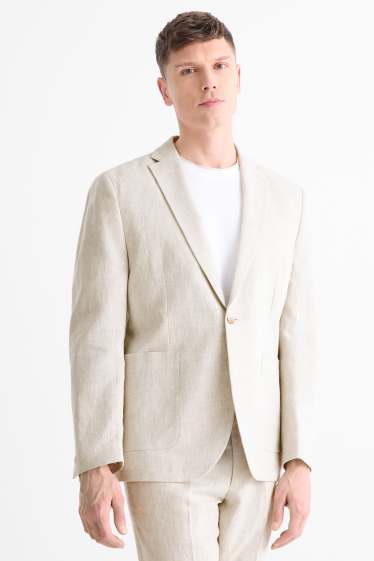 Men - Mix & match tailored jacket - regular fit - linen blend - cremewhite