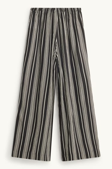 Nena - Pantalons de tela - de ratlles - blanc/negre