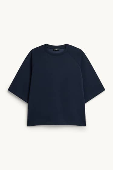 Femei - Bluză de molton supradimensionată - albastru închis