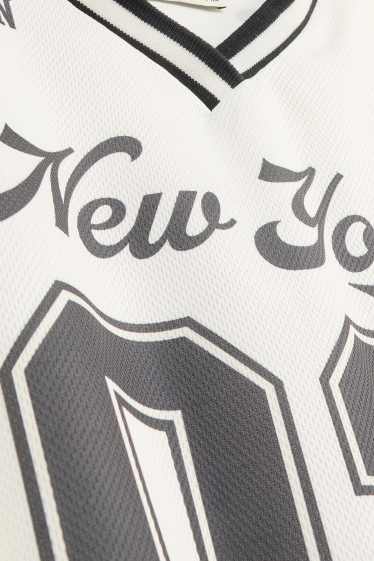 Kinder Mädchen - New York - Kurzarmshirt - strukturiert - weiss