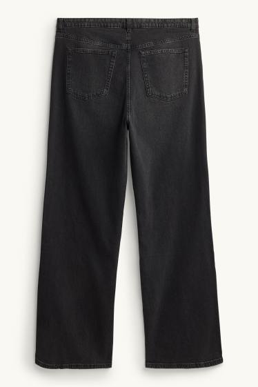 Femmes - Wide leg jean - high waist - noir