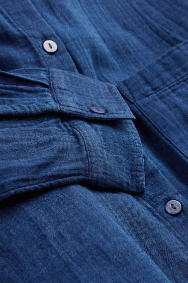 Damen - Musselin-Bluse - dunkeljeansblau