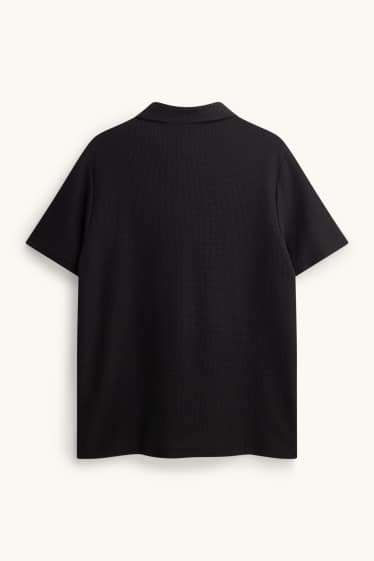 Bărbați - Tricou polo - regular fit - structurat - negru